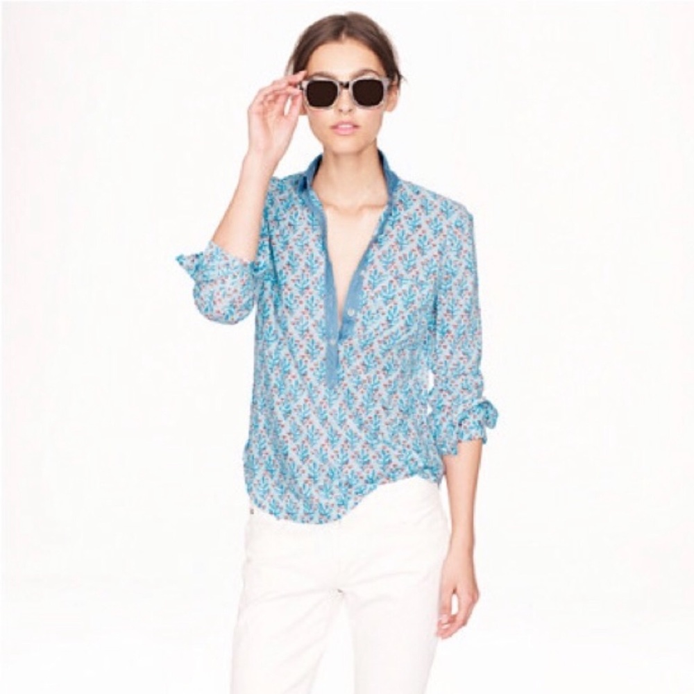 NWOT J. Crew Block Print Popover